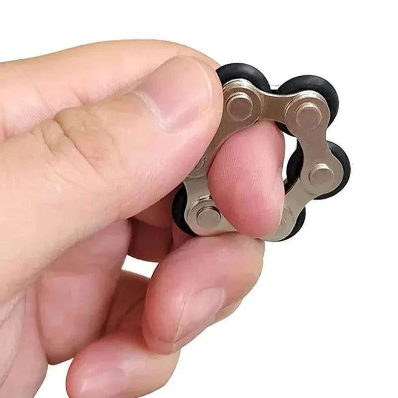 2PCS Flippy Roller Chain Fidget Toy Finger Spinner Rings Calming Anxiety Stress Relief Toys ADHD Autism Cool Gadgets For Adults