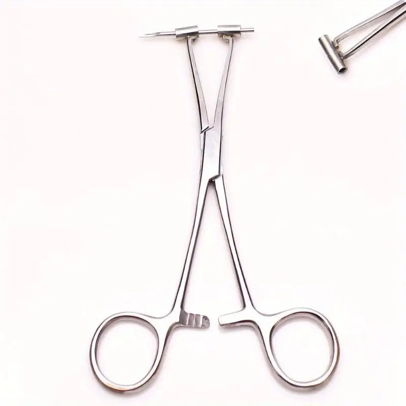 1PC Professional Flat Needle Pipe Pliers Ear Lip Nose Nail Puncture Tweezers Body Piercing Jewelry Tool