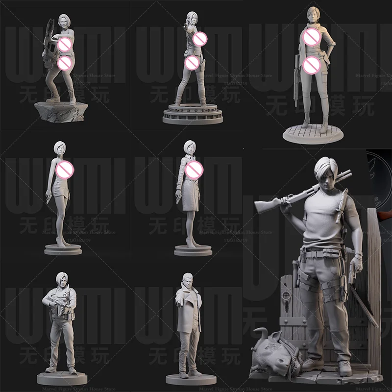 

1/24 1/18 Scale Jill Sherry Ada Lyon Carl Chris Shoot Game DIY Self-assembled GK 3D Resin Un-panited Girl Doll White Model 470