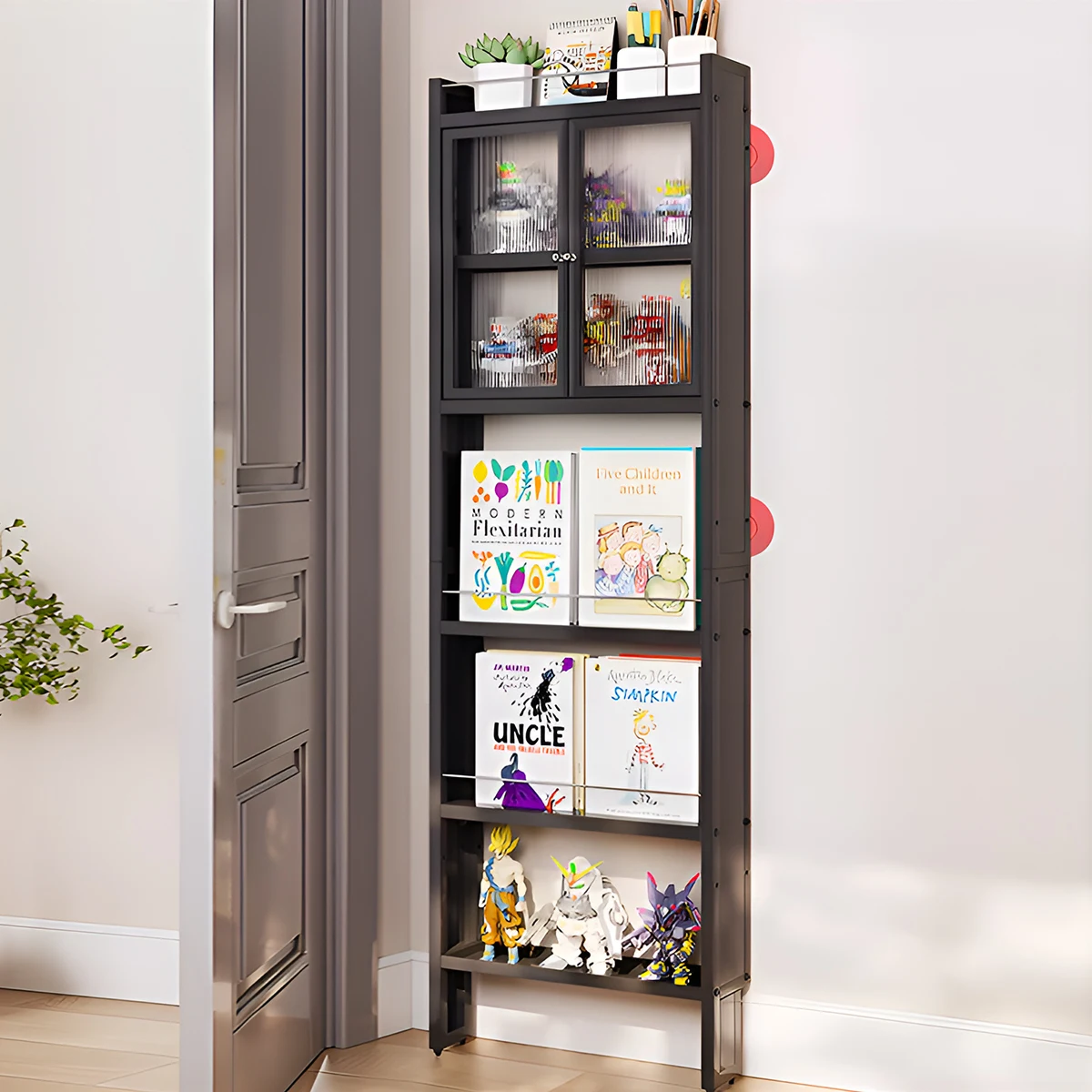 Toilet door rear locker narrow floor multi-layer 10cm seam frame toilet bathroom supplies storage cabinet