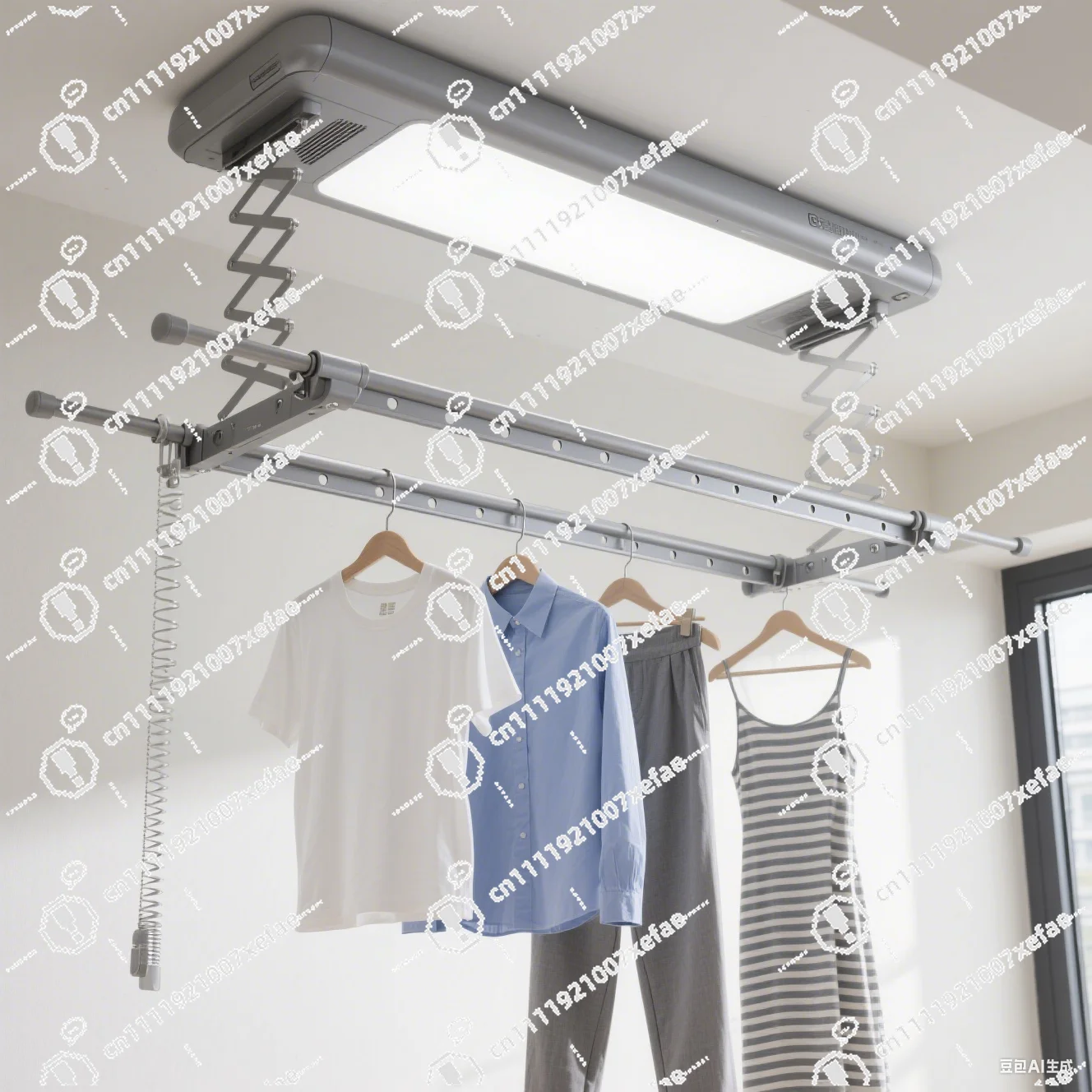 Smart home products Smart ceiling drying rack with telescopic rod