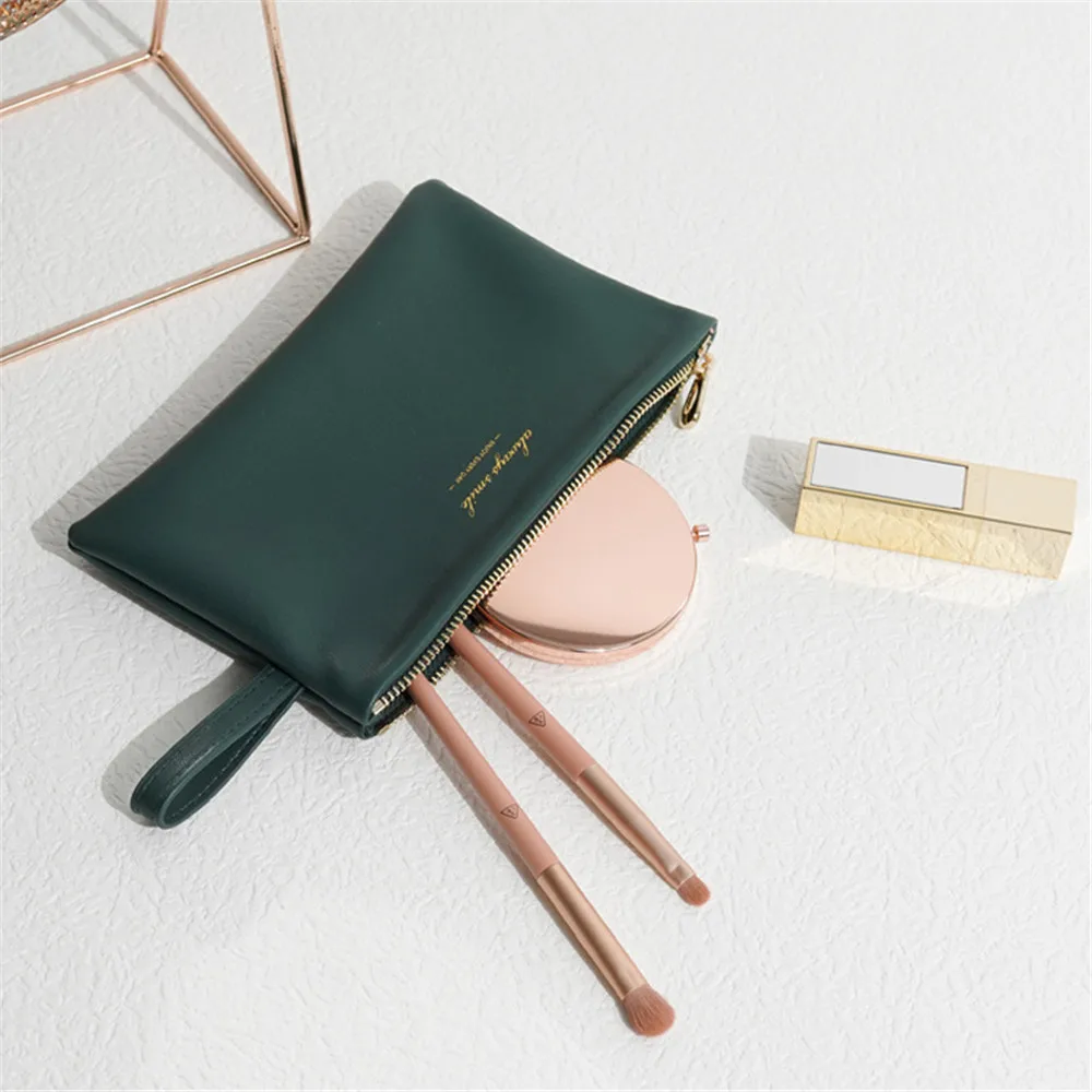 Leather Cosmetic Bag Portable Mobile Phone Protective Cover Mini Portable Sundries Lipstick Makeup Storage Bag Organizer Pouch