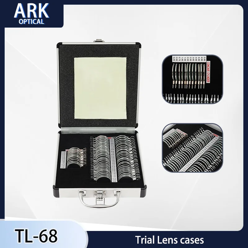 

68 pcs Optical Trial Lens Set Ophthalmology Optometry Kit Trial Frame Optometry Optician Eye Test Glasses Ophthalmic Lenses Meta