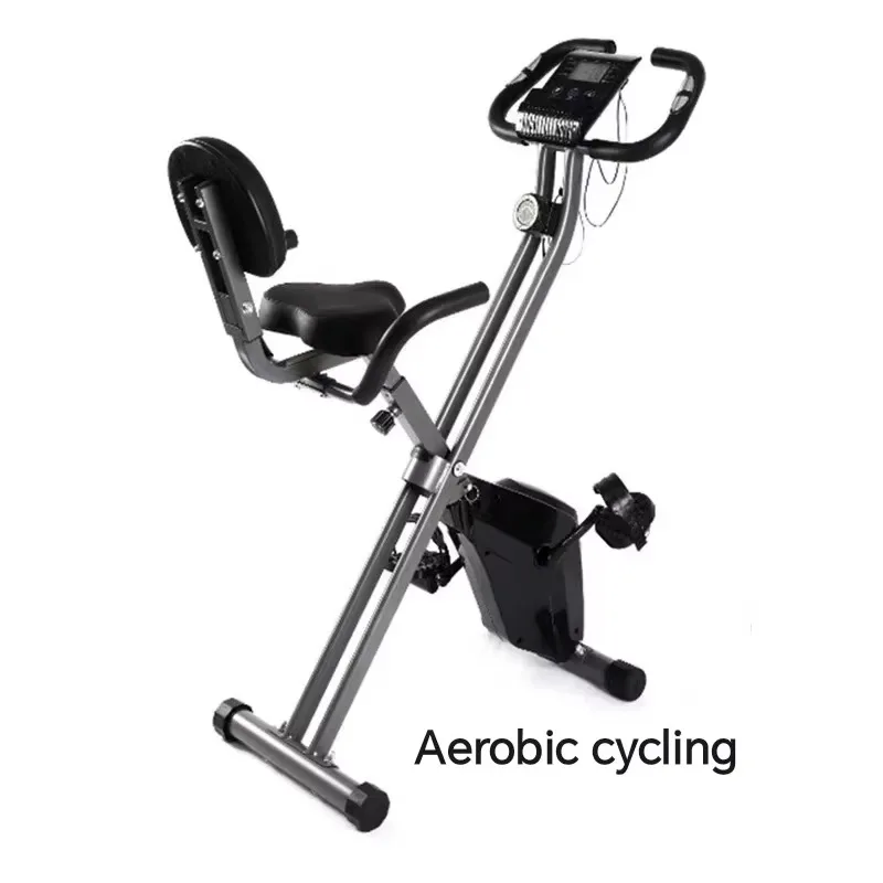 New Indoor Stationary Exercise Bike - Adjustable Magnetic Belt for Home Use and Gym Folding Design for Aerobic Exercise