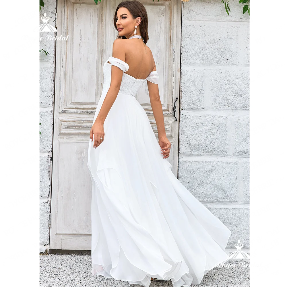 Roycebridal-Robe de mariée en mousseline de soie A Line Sweetheart, robe de mariée avec train de balayage, élégante et éducative, 2025