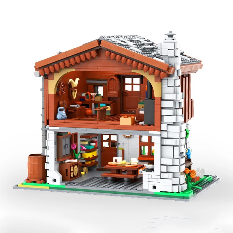 2684PCS MOC modular town house building alpine cabin model DIY assembly building block toys children's birthday gift