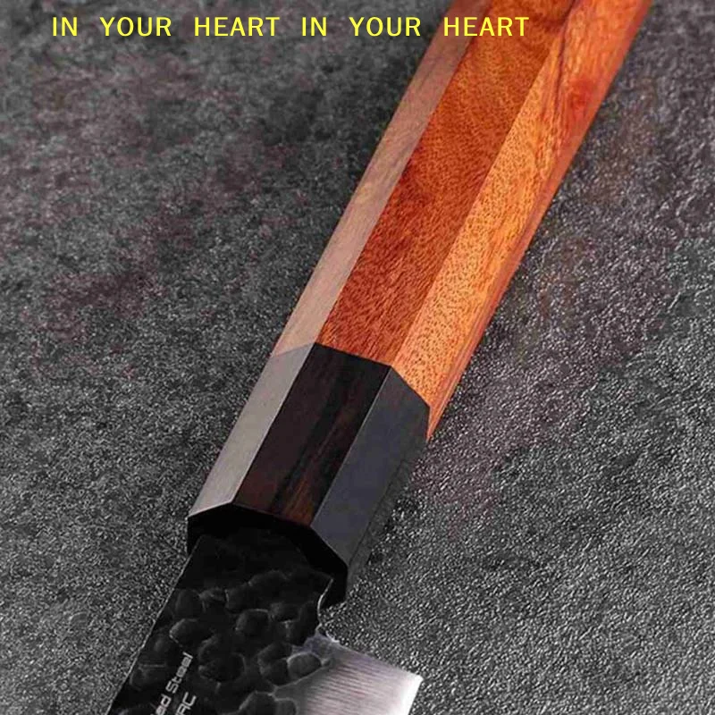 【X】1pcs Octagonal Handle for Kitchen Knife Handle Red Sandalwood bony Knife Handle