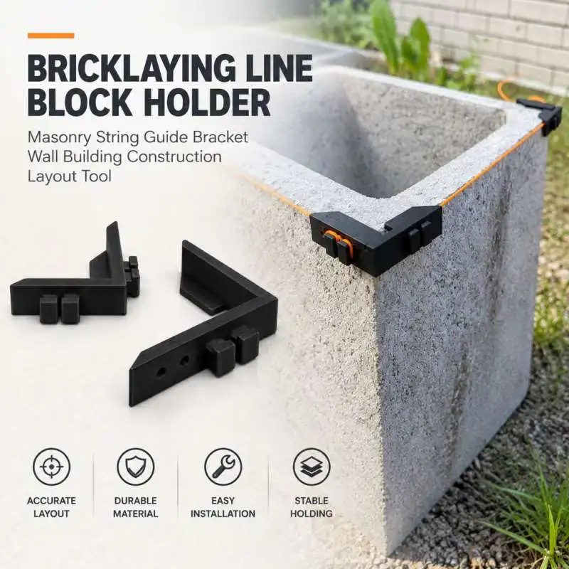Bricklaying Line Block Holder Masonry String Guide Bracket Wall Building Construction Layout Tool