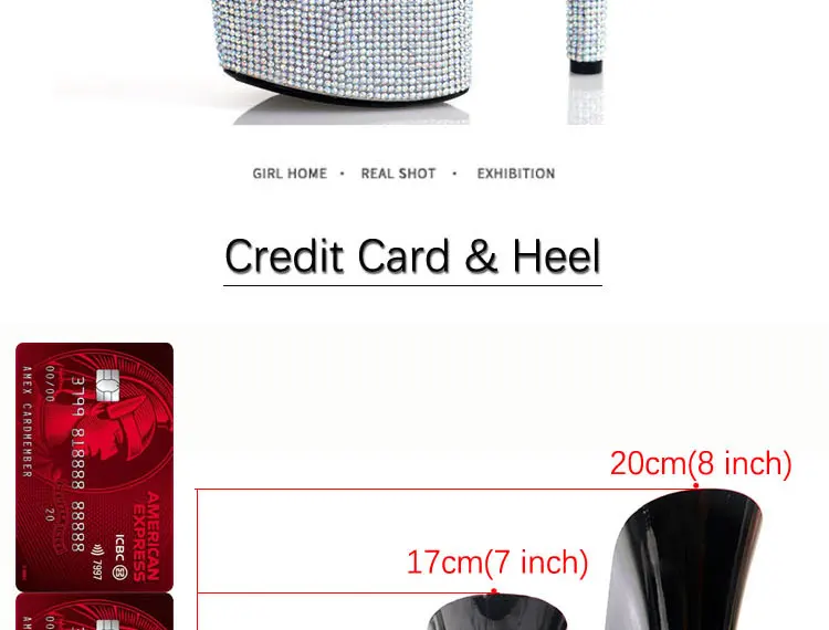 Stripper Shoes Clear 20cm Rhinestone Platform Hate Sky High Sandals Nightclub Model Shining 8inches High Heels New Bride Exotic