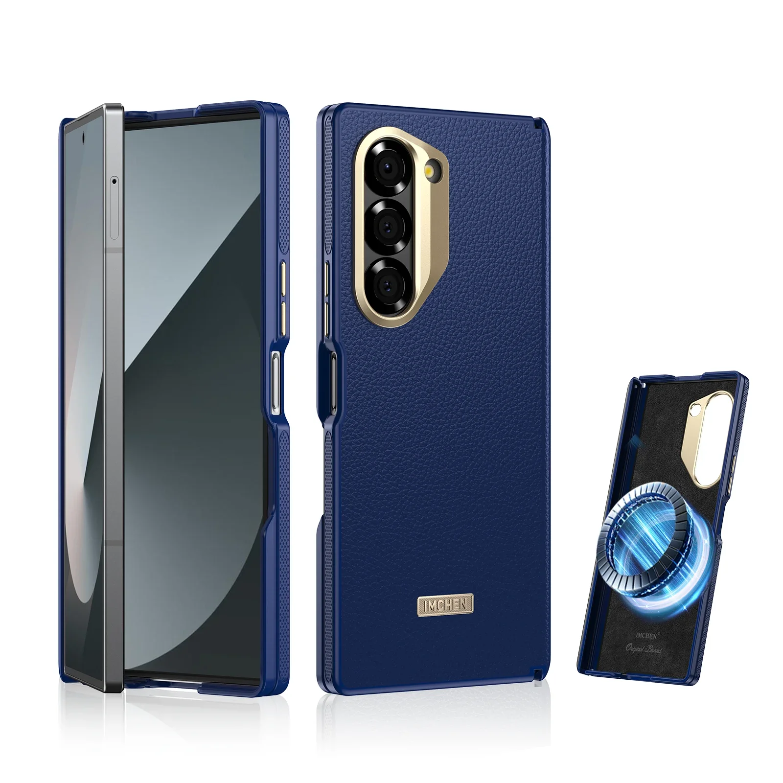 

Магнитный чехол для Samsung Z Fold 5/6/7, сверхпрочный противоударный чехол с беспроводной зарядкой и военной защитой от падения