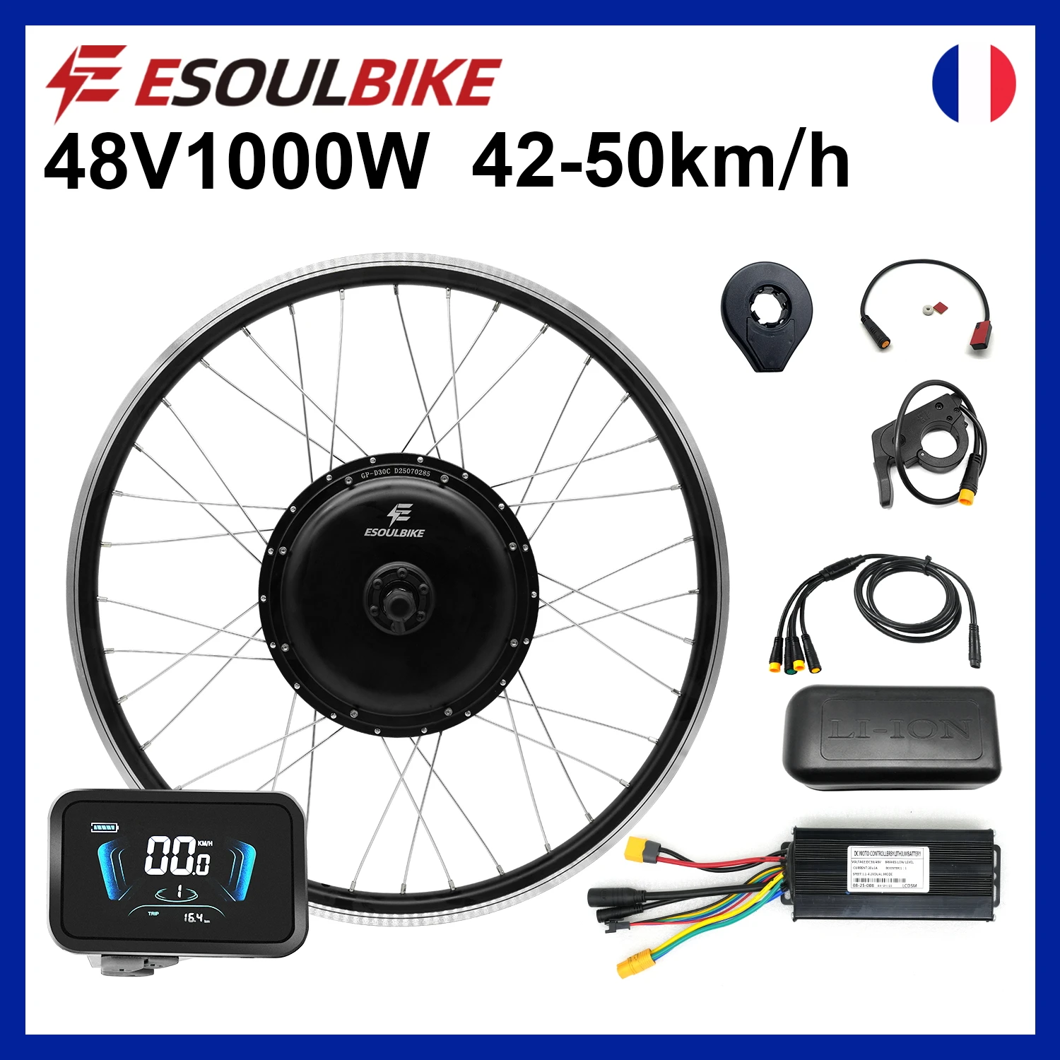 ESOULBIKE E-Bike Kit 1000W 48V Electric Bike Kits Conversion E-Bike Rear Cassette Wheel Hub Motor Drive Engine Kit 26-29 inch