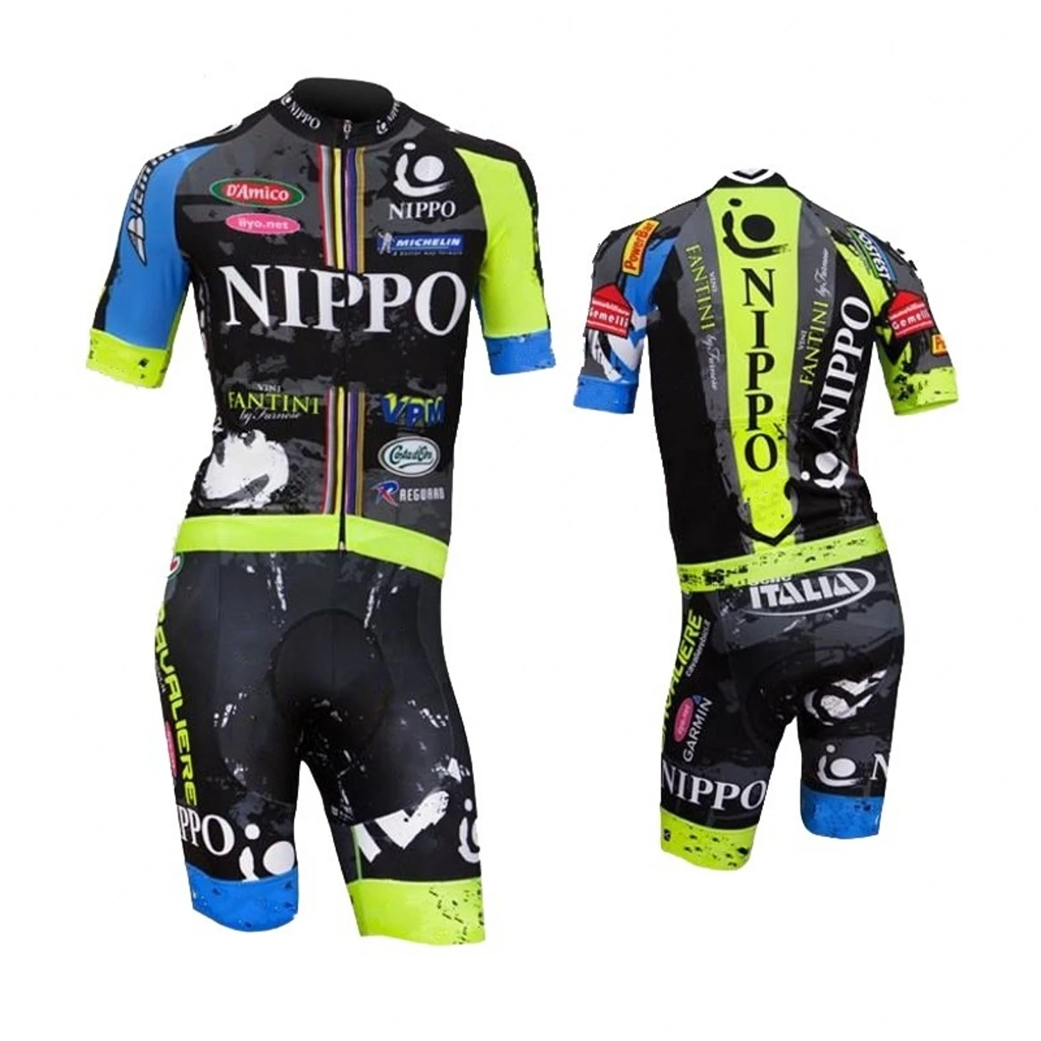 

High Quality Laser Cut Sleeves Team NIPPO Cycling Jersey Set MTB Ropa Ciclismo Bicycle Maillot Bib Short Set Gel Paddad