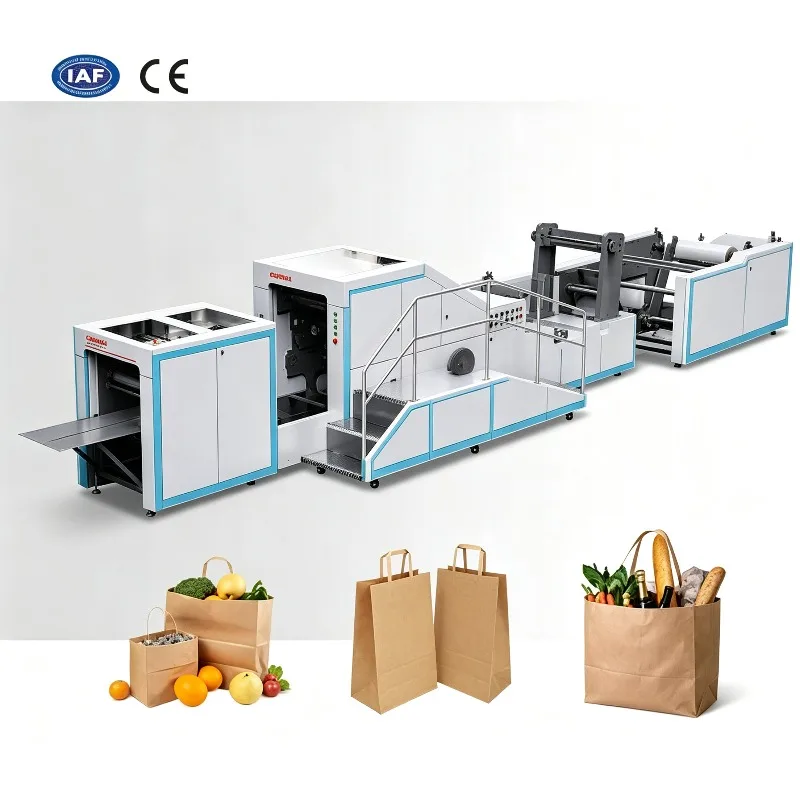 High Speed SOS Paper Bag Making Machine Premium Shopping Paper Bag Machine with Twisted Handles for USA