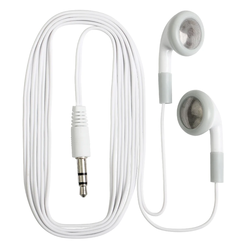 2000pcsWholesale Disposable in-ear Earphone 3.5mm For Cell phone Pad Mp3 4 PSP for School Museum Travel Company gift in opp bag