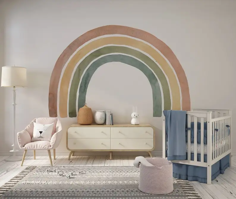 rainbow wall decal, boho rainbow decor, rainbow stickers, rainbow wall, big rainbow wall decal, nursery wall decal, nursery wall