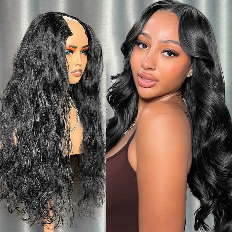 

Body Wave V Part Wig Human Hair Glueless Wigs Brazilian Hair 100% Human Hairs For Black Women 220 Density 30 Inch Natural Color