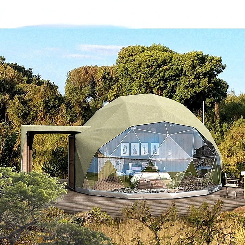 Trade Show Tent 6~9m Diameter Transparent Geodesic Luxury Dome Hotel Manor Tents Hotel Forest Glamping Round Dome Tent