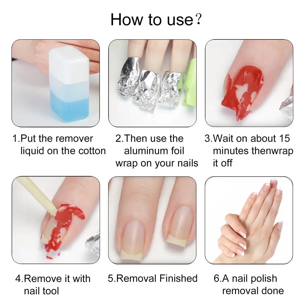 Removedor de papel de aluminio para uñas, envolturas para manicura, removedor de esmalte de Gel acrílico, fácil limpieza, herramientas de maquillaje de Gel UV, 50/100 piezas