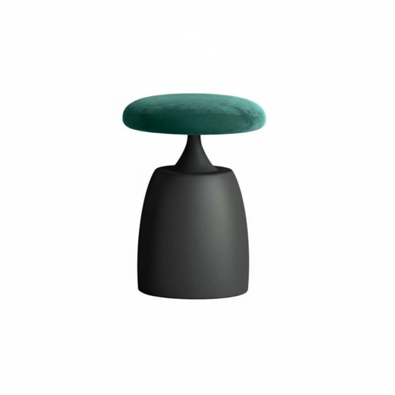 Round Upholstered Pouf Light Luxury Vanity Seat Modern Design Space-Saving for Women, Homeowners, Bedroom, Entryway, Office - view 5