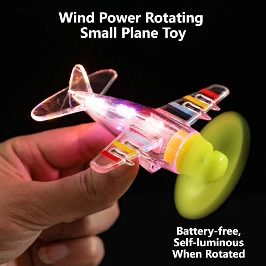 Bright LED Wind Spinner Airplane Toy for Kids Bicycle or Room Decor Colorful Rotating Gift Idea for Boys and Girls Outdoor Play