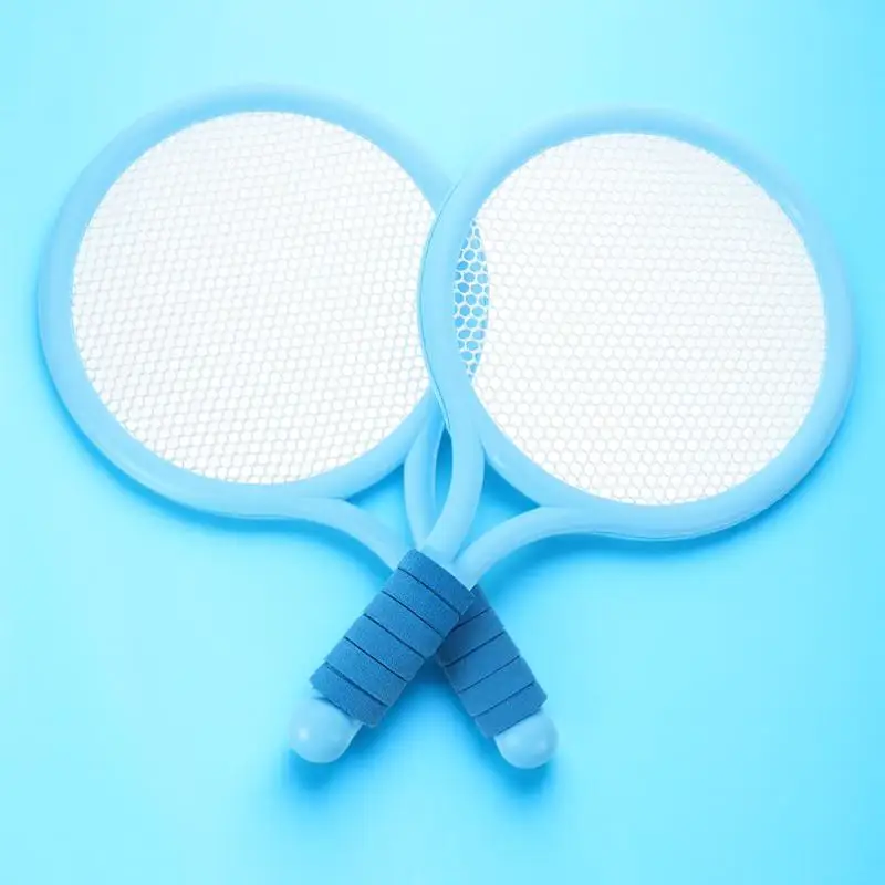 

2Pcs Tennis Racket Cartoon Style Kids Outdoor Fitness Equipment Plastic Racquet for Children Playing Random Color