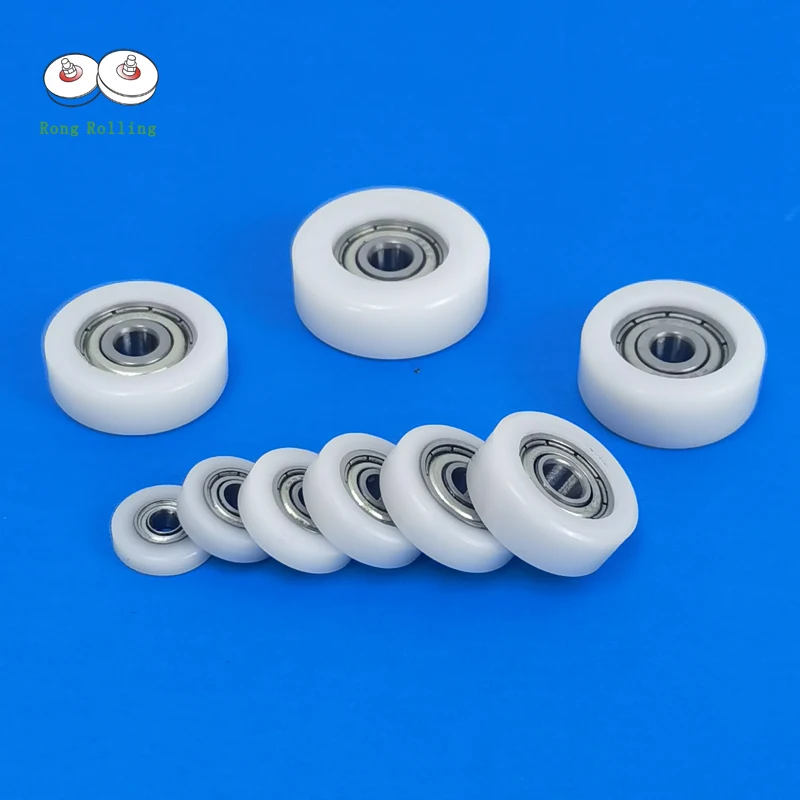 Plastic coated bearings bore diameter 3 mm, 4 mm, 5 mm.sliding,Door and window pulleys,sliding roller wheel with single bearing.