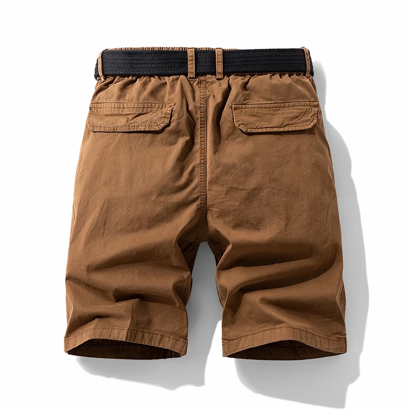 Mens Military Cargo Shorts Summer army green Cotton Shorts men Loose Multi-Pocket Shorts Homme Casual Bermuda Trousers 38