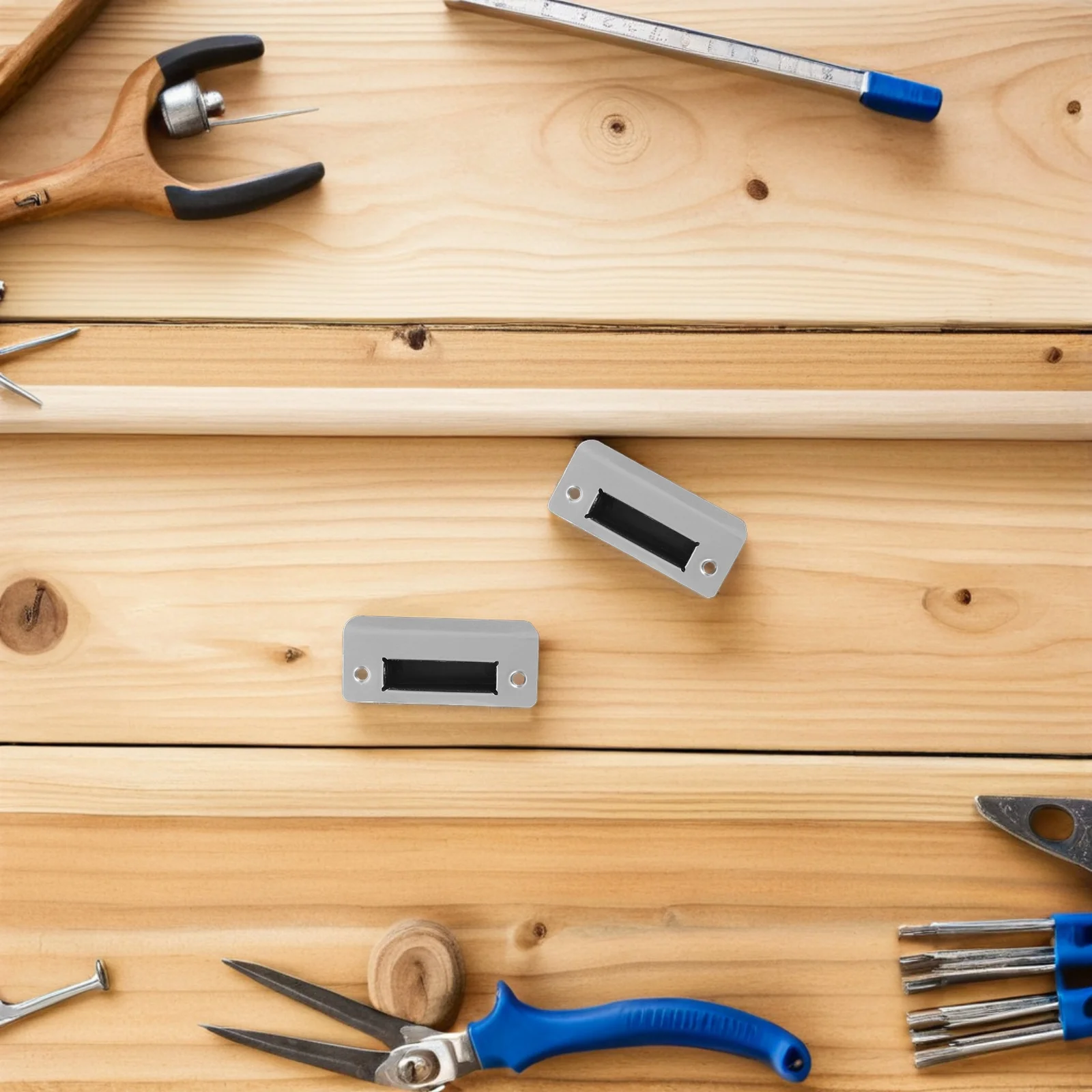 

6Pcs Door Lock Striker Repair Kit Extended Strike Plate Edge Hole Filler Plate Latch Restoration Security