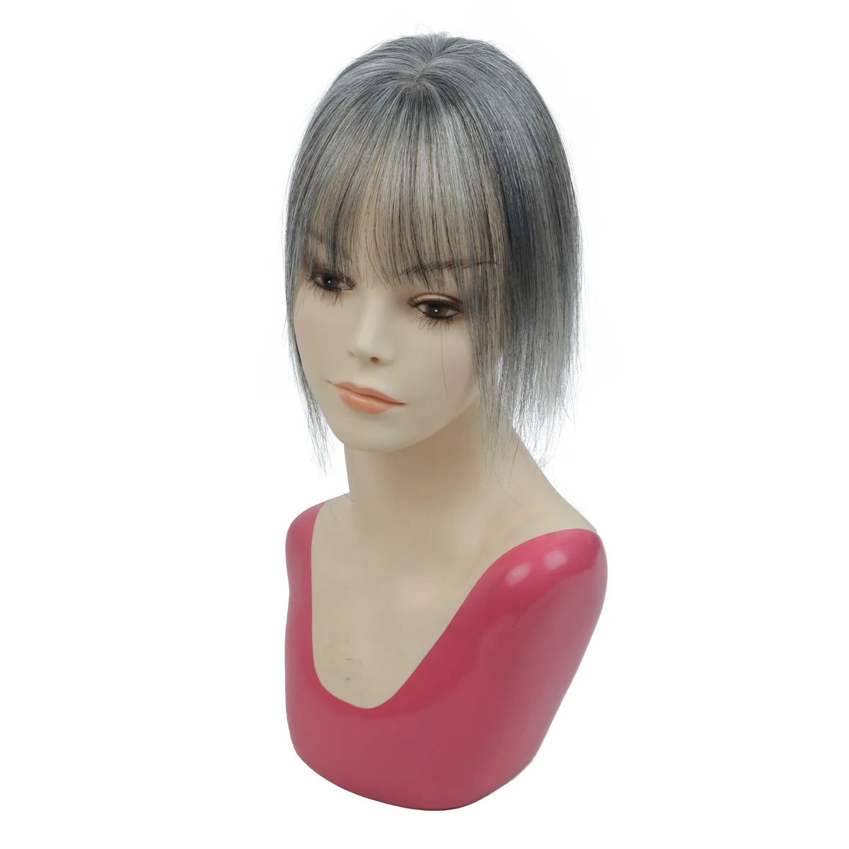 أغطية شعر بشري حقيقي للنساء يوميًا 360 درجة °   خصلات شعر ثلاثية الأبعاد مع غرة شعر رفيعة، 25، 30، 35 سم