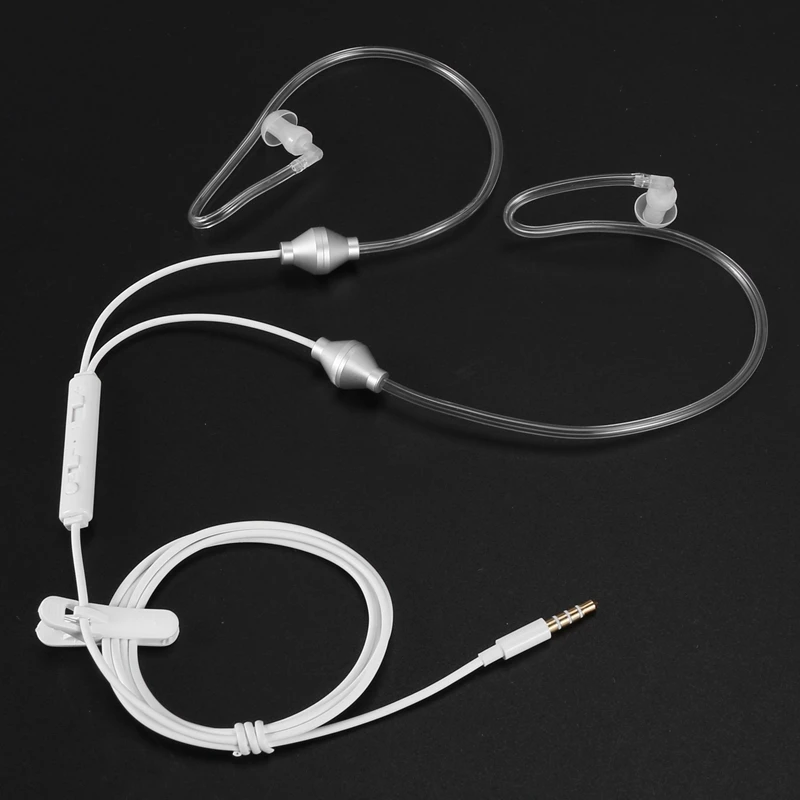 3.5Mm Stereo Air Tube Wired Earphone Anti-Radiation Binaural Headsets Noise Isolating Earbuds Micr For Mobilephone