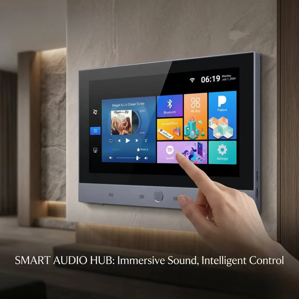 C10-7 PLUS Tuya Smart Zigbee Gateway 7 Inch Touch Screen Music Panel Built in Amplifier for Home Automation System