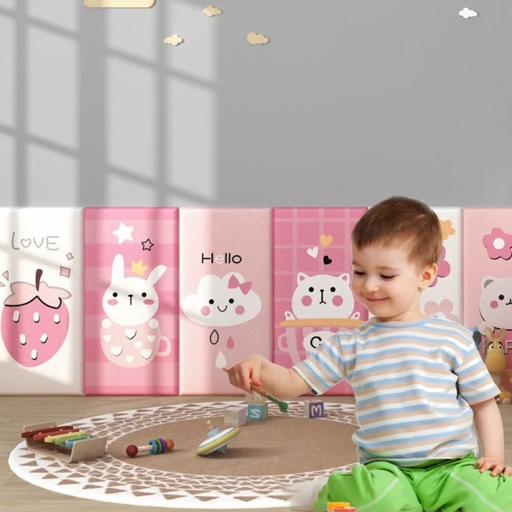 New Anti-collision 3D Wall Sticker Cute Self-adhesive Wallpaper Thicken Moisture Resistant Wall Mat Pad Kids Bedroom