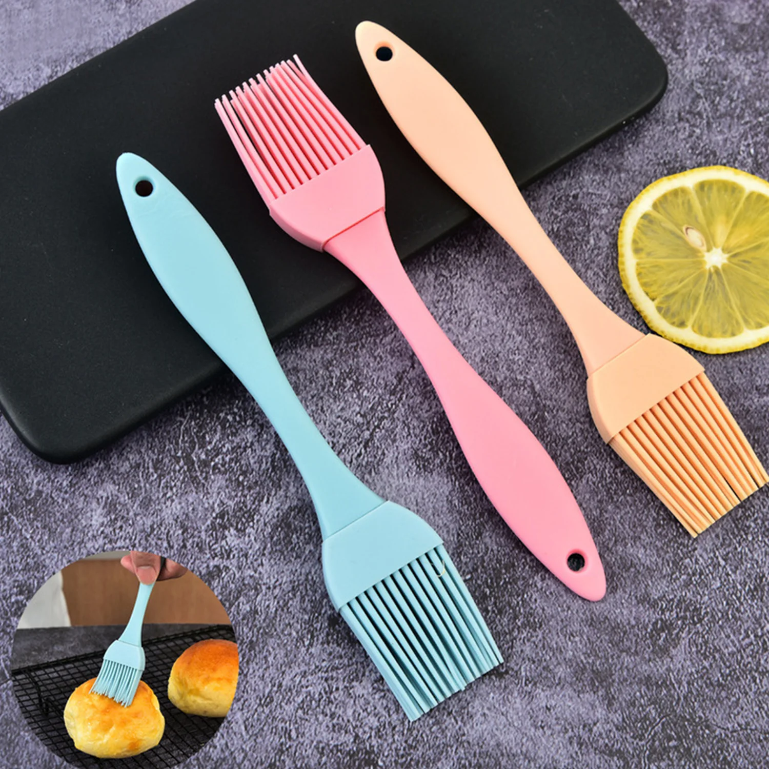 Silicone Oil Brush Barbecue Basting Brush Seasoning Sauce Cake Bread Butter Egg Heat Resistant Home Kitchen Baking Cooking Tools