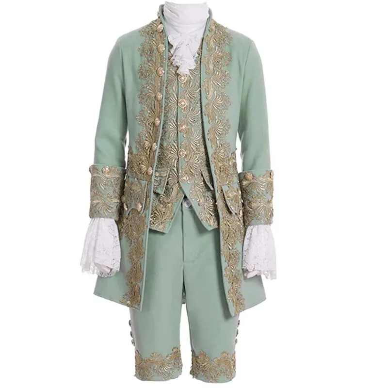 Costume elegante da gentiluomo vittoriano del XVIII secolo Aristocratico Cosplay Costume da corte da uomo reale medievale Abito da uomo vittoriano