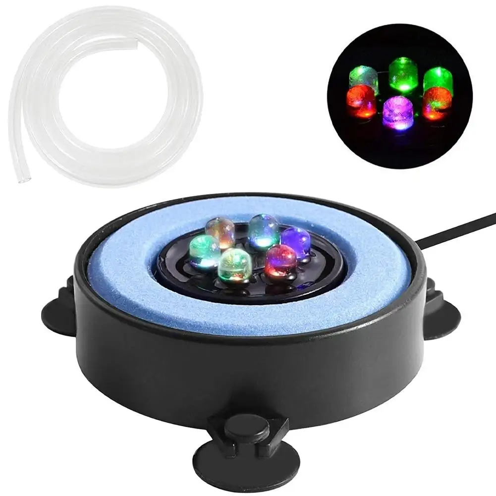 Submersible Underwater Fish Tank Light Color Changing LED Air Light Aquarium Air Bubble Lamp Making Oxygen for Fish Tank Decor