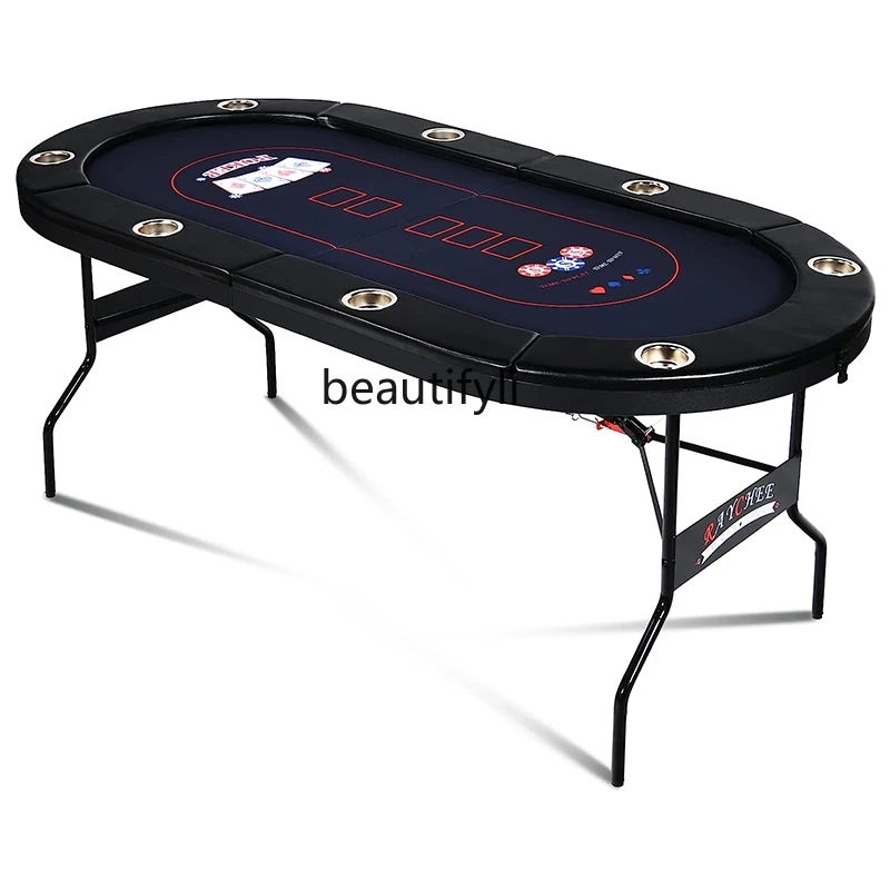 Texas Poker Game Table Chip Chess Room Special Foldable Baccarat Table Can Be Customized