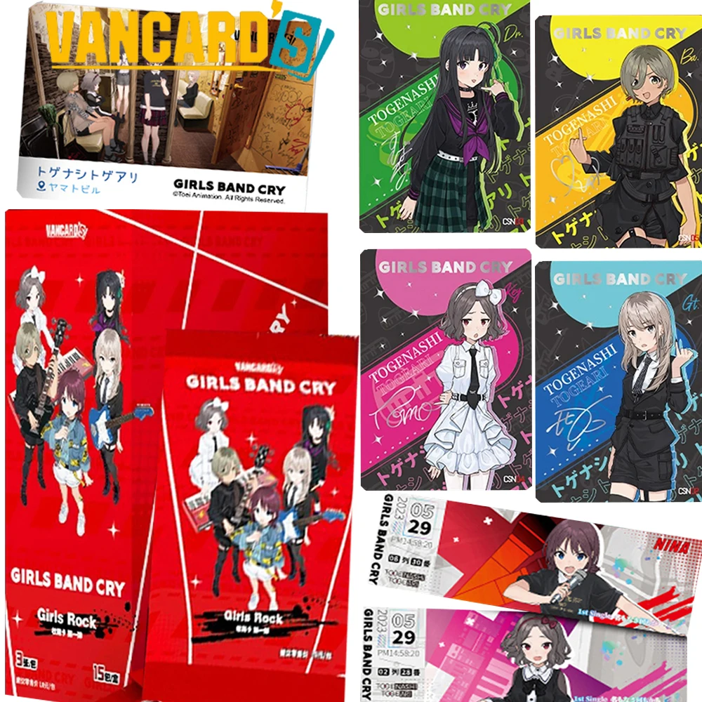 

Original Vancard's Girls Band Cry Collection Cards Shining Music Dreams Anime Girls Rock Live Cards Creative Peripherals Gifts
