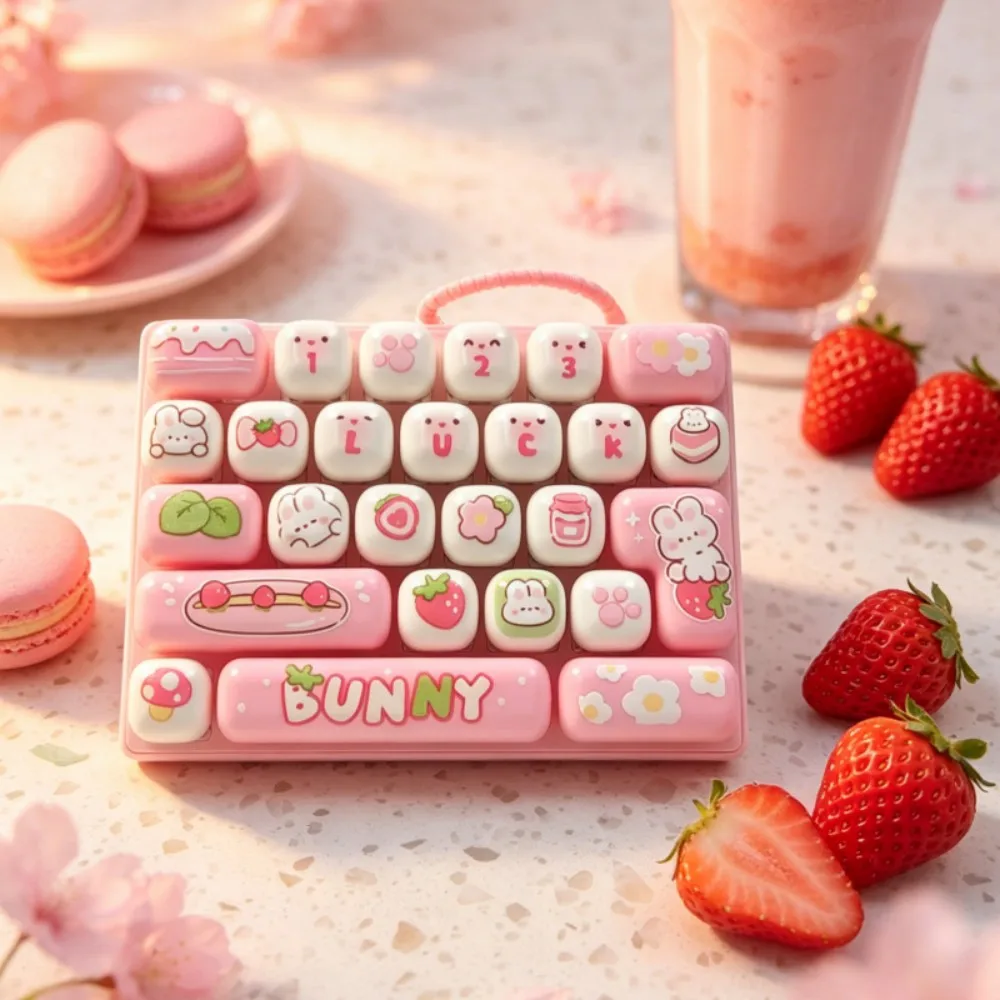 26 Grid Keyboard Keycap Clicker Keychain Hand Press Decompression Charm Cute Backpack Pendant Creative Bag Decor Ornament