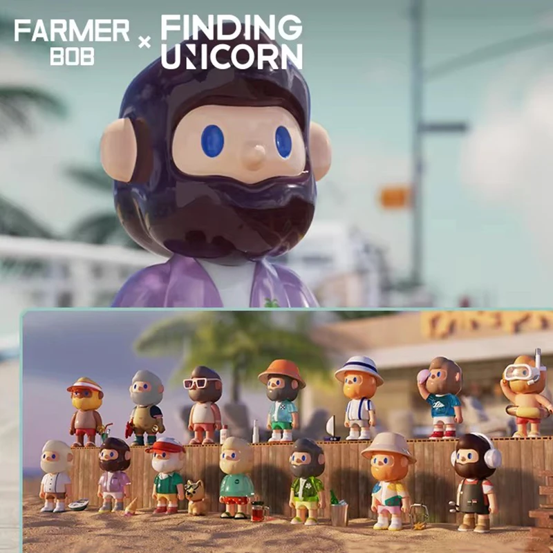 Original F.UN FARMER BOB Island Series Mystery Box Action Figure Kawaii Desktop Model Tide Play Toy Children's Holiday Gifts