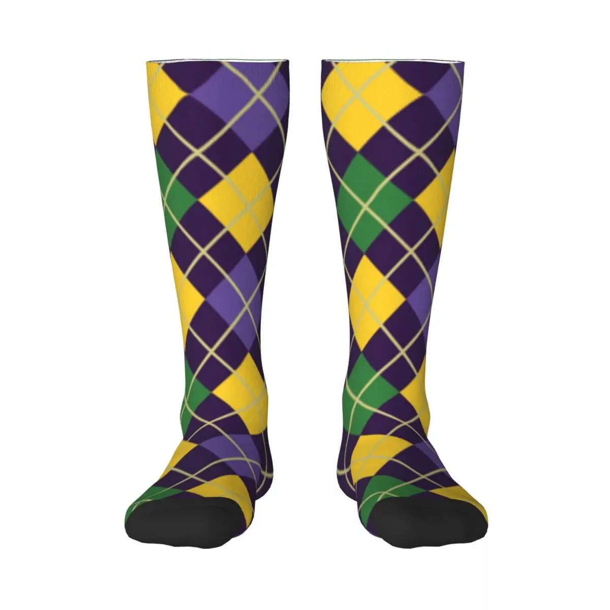 1 Pack Mardi Gras Background Over-knee Long Socks Middle High School Socks