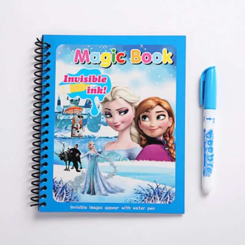 Disney Magical Book Water Drawing Frozen Mickey Mouse Princess Reusable Coloring Book Magic Water Drawing Book Toys for Children