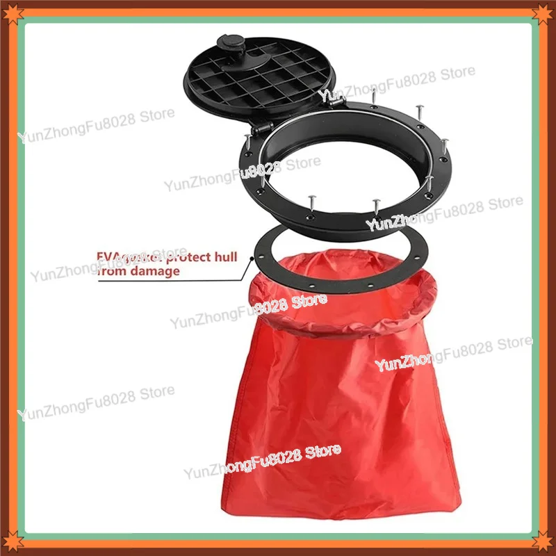 6Inch Deck Plate Kit Kayak Deck Hatch With Storage Bag For Boat Fishing Rigging Black