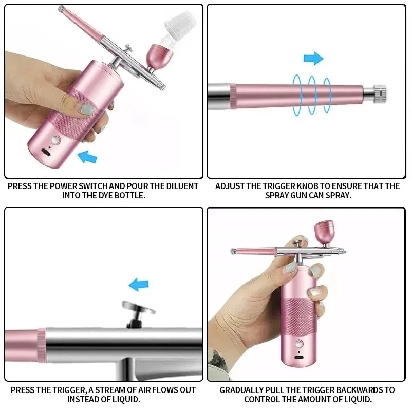 Oxygen Injector Mini Nano Atomizer Water Oxygen Electrostatic Ultra Low Capacity Atomizer Handheld Nano Steam Gun Sterilizer