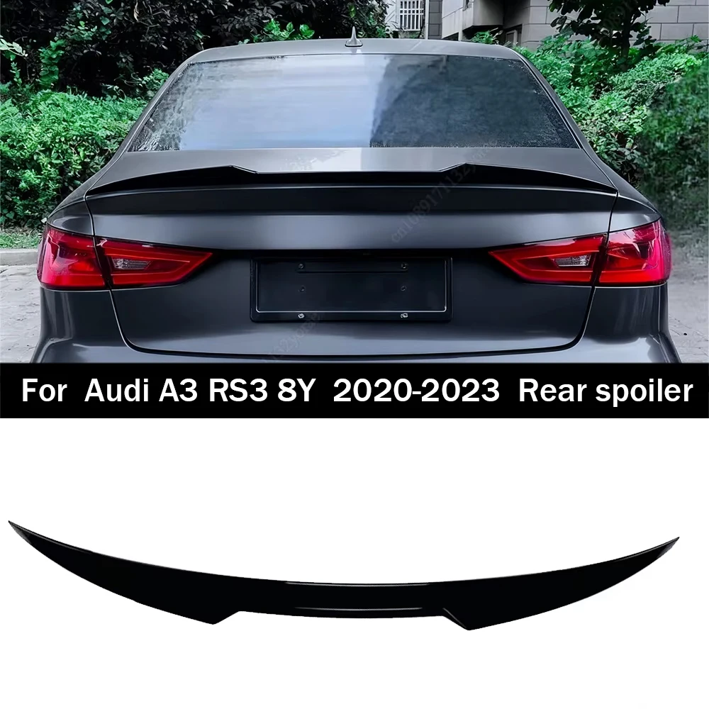 

For Audi A3 S3 RS3 8V 8Y TFSI TDI Sedan 2020-2023 Car Rear Trunk Spoiler Wing ABS Gloss Black Bodykits Tuning