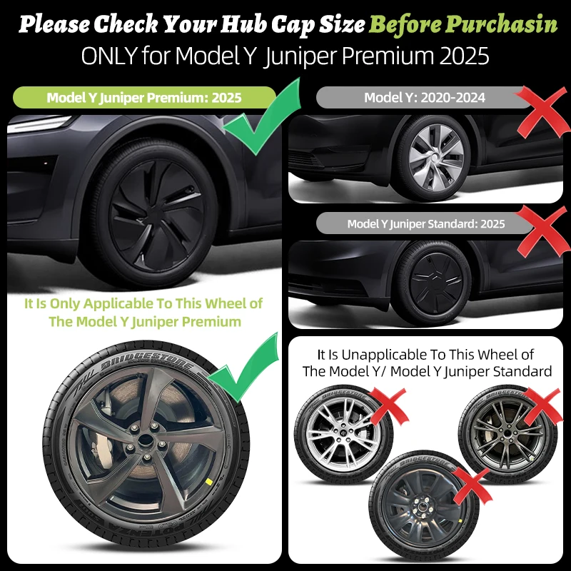 4PCS Wheel Cover for Tesla Model Y Juniper 2025-2026 19 Inch Turbine style Wheel Cover Automobile Hub Cap Full Rim Car