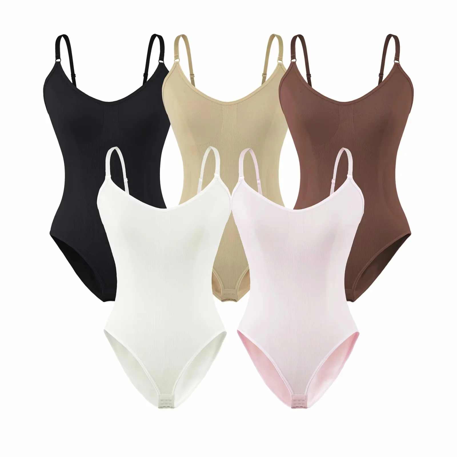 High Elasticity One-Piece Bodysuit Women's Sleeveless Tight-Fitting Camisole Inner Wear Butt-Lifting Slimming Sexy Top