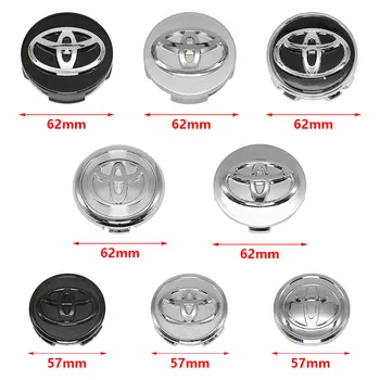 4個ABS材質57mm/62mm汽車輪胎輪轂中心蓋徽標,適用於豐田卡羅拉、凱美瑞、雅力士、RAV4、Auris、Verso、Avalon等車型,帶輪轂標誌 6 最佳銷售 62毫米中心蓋 - №4
