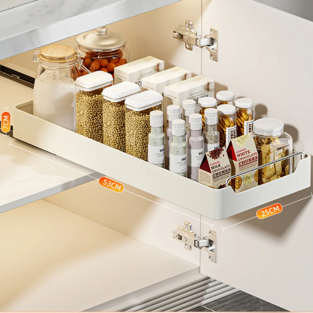 Kitchen Drawer Rack with Pulley Portable Removable Multifunctional Storage Box Under The Sink High-capacity Kitchen Organizer