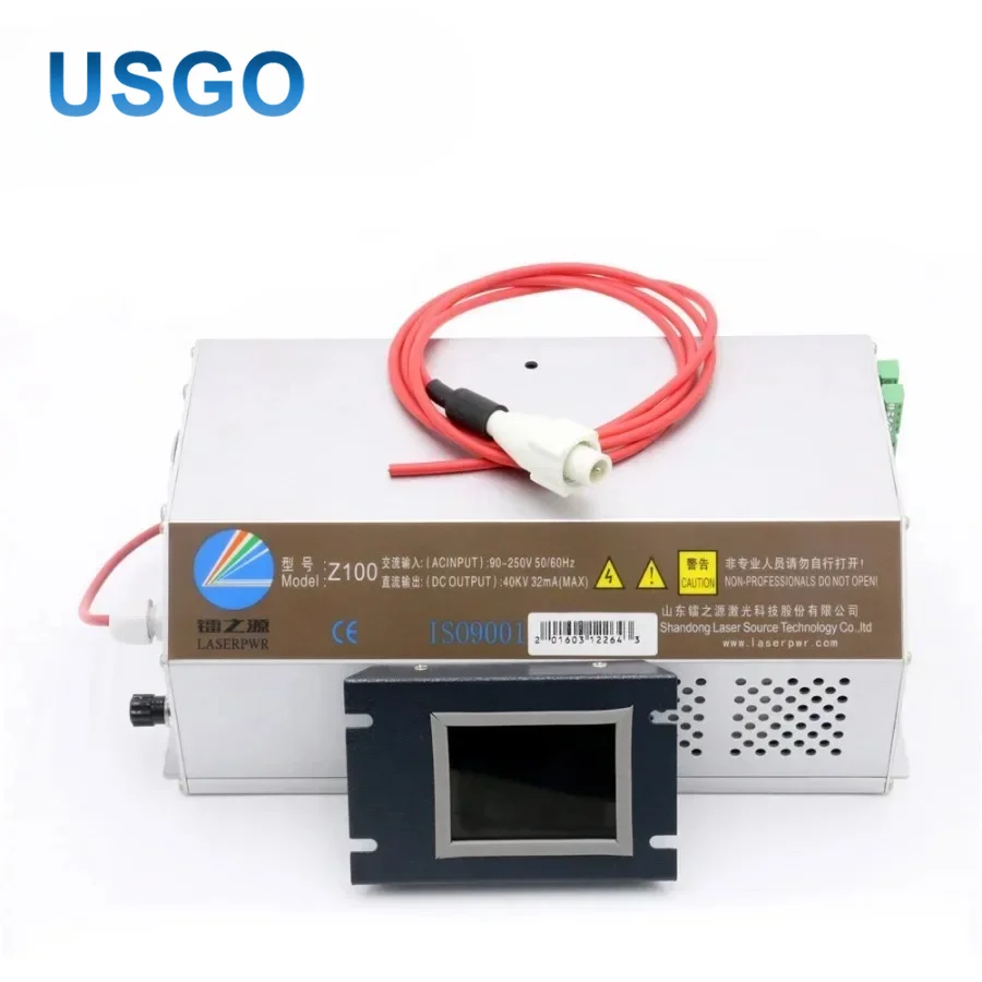 USGO 100W 120W CO2 Laser Power Supply Z100 Z Series AC90-250V with LCD Monitor for EFR RECI Tube Laser Engraver Cutter