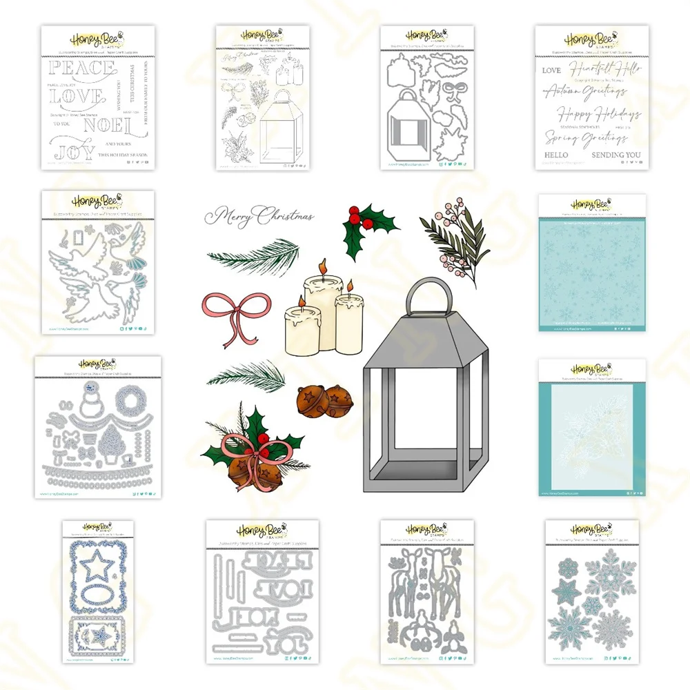Christmas Lights Metal Cutting Dies Stamps Stencil 2023 Scrapbook Diary Decoration Embossing Template DIY Greeting Card Handmade